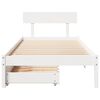 vidaXL Bedframe zonder matras massief grenenhout wit 75x190 cm