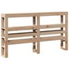 vidaXL Hoofdbord met schappen 140 cm massief grenenhout