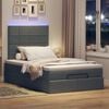 vidaXL Ottoman bed met matras en LED's 120x190 cm stof donkergrijs