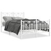 vidaXL Bedframe met hoofd- en voeteneinde metaal wit 120x200 cm