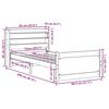 vidaXL Bedframe met hoofdbord massief grenenhout 75x190 cm