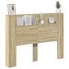 vidaXL Hoofdbord Kast met LED met plank Sonoma 140 x 16,5 x 103,5 cm