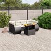 vidaXL 7-delige Loungeset met kussens poly rattan zwart