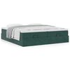 vidaXL Ottoman bed met matrassen 160x200cm fluweel donkergroen