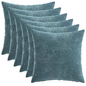 vidaXL Kussensloop 6 st HEERLEN Blauw 40 x 40 cm Chenille Stof