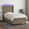 vidaXL Boxspring met matras en LED stof taupe 80x200 cm