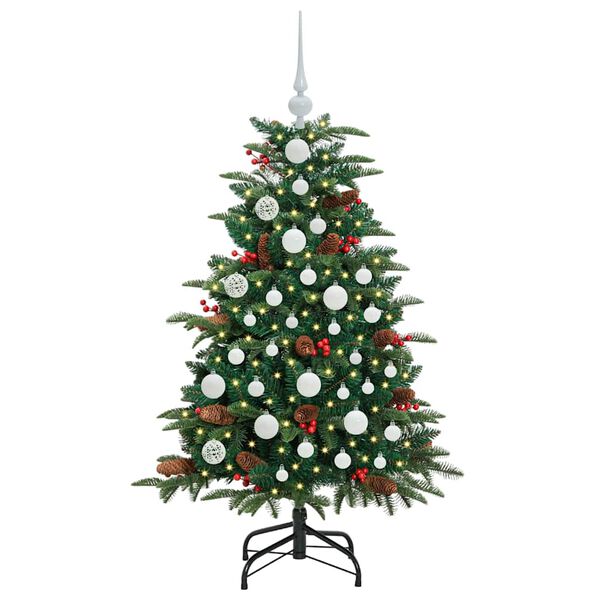 vidaXL Kunstkerstboom Groen 120 cm PVC en Metaal en Plastic