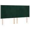 vidaXL Hoofdbord met randen 183x16x118/128 cm fluweel donkergroen