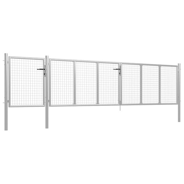 vidaXL Tuinpoort staal 500x100 cm zilver