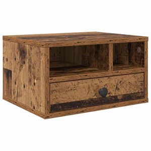 vidaXL Printerstand Oud Hout 40 x 32 x 24 cm Bewerkt hout