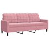 vidaXL 3-delige Loungeset met kussens en bolsters fluweel roze