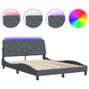vidaXL Bedframe met LED zonder matras fluweel donkergrijs 140x190 cm
