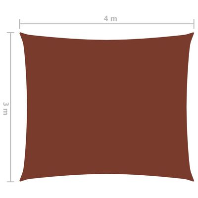 vidaXL Zonnescherm rechthoekig 3x4 m oxford stof terracottakleurig