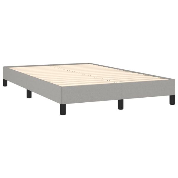 vidaXL Boxspring met matras stof lichtgrijs 120x190 cm