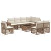 vidaXL Tuinbankenset 9 st Beige en Cr&egrave;me Wit poly rattan