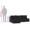 vidaXL 4-delige Loungeset met kussens poly rattan zwart