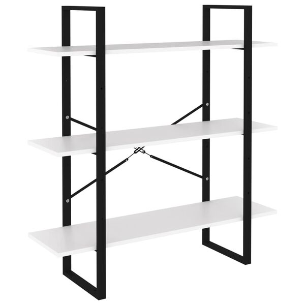 vidaXL Boekenkast met 5 schappen 100x30x175 cm bewerkt hout wit