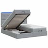 vidaXL Ottoman Bed met Matrassen en LED Lichtgrijs 180 x 200 cm Stof