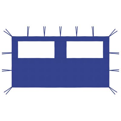 vidaXL Prieelzijwand met ramen 4x2 m blauw