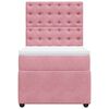 vidaXL Boxspring met matras fluweel roze 90x200 cm