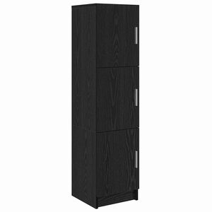 vidaXL Hoge kast Zwart Eiken 31.5 x 32 x 122.5 cm