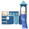 vidaXL Kinderhoogslaper met toren 80x200 cm massief grenenhout blauw