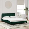 vidaXL Bed met matras "Hanko" fluweel donkergroen 160x200 cm