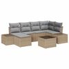 vidaXL Tuin Sofa Set met kussen 7 pcs Beige en Grijs poly rattan