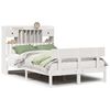 vidaXL Bed met boekenkast zonder matras grenenhout wit 135x190 cm