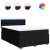 vidaXL Boxspring met matras stof zwart 160x200 cm