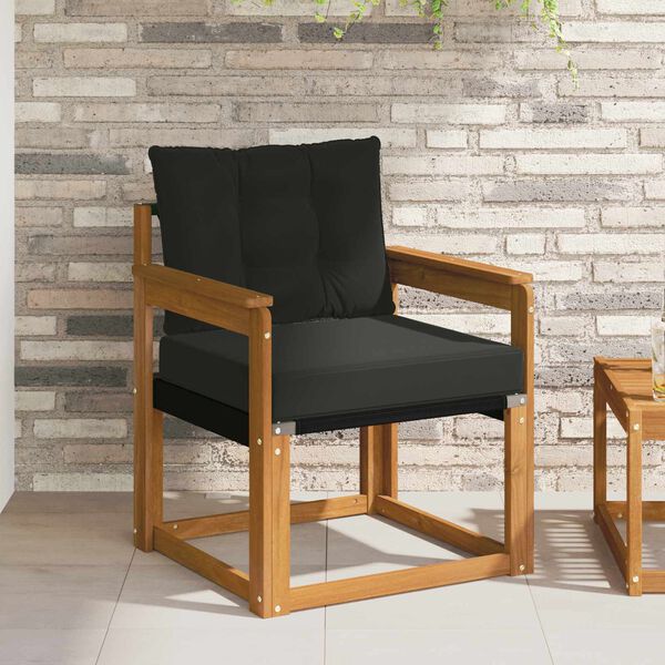 vidaXL 2 Stuk Buiten bankenset Massief Acaciahout en Textilene Naturel