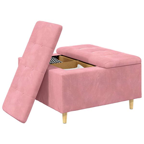 vidaXL Knopkruk met kussen Roze 80 x 80 x 45 cm Fluweel