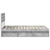 vidaXL Bedframe met hoofdeinde Beton 120 x 190 cm Massief grenenhout