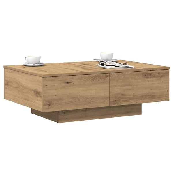 vidaXL Salontafel 90x60x31 cm bewerkt hout artisanaal eikenkleurig