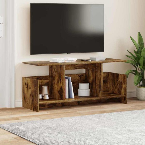 vidaXL TV-standaard Gerookt eiken 102 x 35 x 45 cm Bewerkt hout