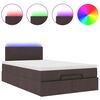 vidaXL Ottoman bed met matras en LED's 120x190 cm stof donkerbruin
