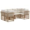 vidaXL Buiten bankenset met kussen 6 pcs Naturel Polyester