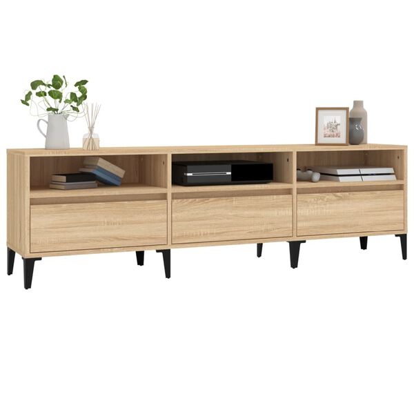 vidaXL Tv-meubel 150x30x44,5 cm bewerkt hout sonoma eikenkleurig