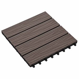 vidaXL Terras Tegel 3D-Design 11 pcs Donkerbruin 30 x 30 cm WPC
