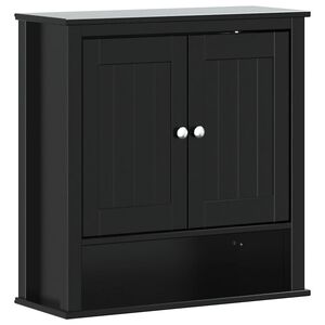 vidaXL Badkamerkast BERG 69,5x27x71,5 cm massief grenenhout zwart