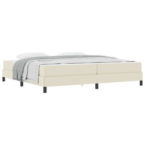 vidaXL Bedframe met matras Cr&egrave;me 200 x 200 cm Stof