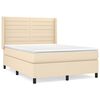vidaXL Boxspring met matras stof cr&egrave;mekleurig 140x190 cm
