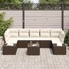 vidaXL Tuin Sofa Set 8 pcs Bruin Poly riet