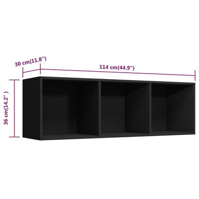 vidaXL Boekenkast/tv-meubel 36x30x114 cm bewerkt hout zwart