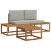 vidaXL Buiten bankenset 3 st Naturel Massief Acaciahout en Polyester