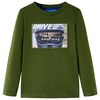 Kindershirt met lange mouwen 128 donkerkakikleurig