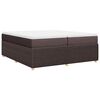 vidaXL Boxspring met matras stof donkerbruin 200x200 cm