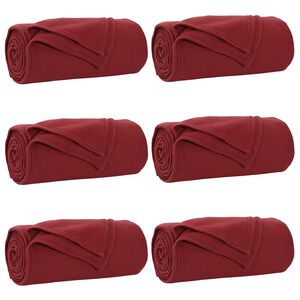 vidaXL Kleden 6 st Bordeaux Rood 170 x 130 cm 1.86 kg Fleece