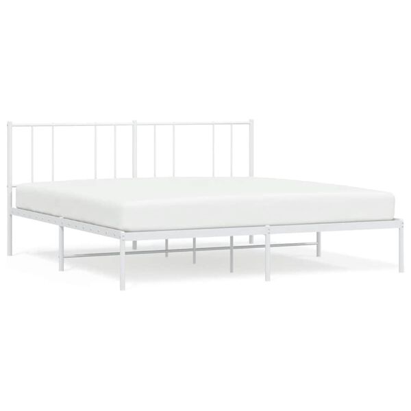 vidaXL Bedframe met hoofdbord metaal wit 180x200 cm
