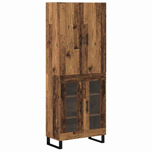 vidaXL Hoge kast 2 pcs Oud Hout 69,5 x 34 x 180 cm